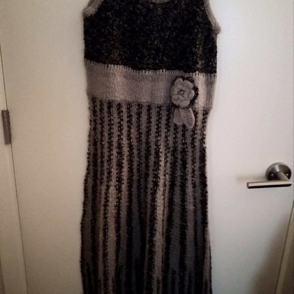 BCBGMaxAzaria Wool Dress with Flower embellishment